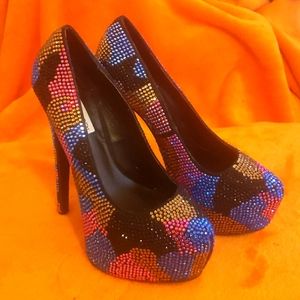 Steve Madden Platform Rhinestone Heels